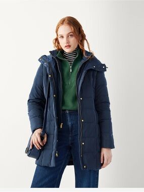 Cole Haan Women's Signature Hooded Taffeta Down Coat, XS